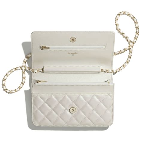 wallet on chain white chanel|Chanel wallet online store.